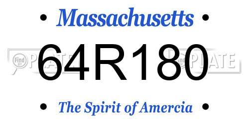 64R180 Massachusetts License Plate