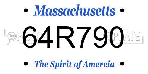 64R790 Massachusetts License Plate