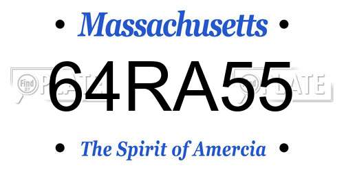 64RA55 Massachusetts License Plate