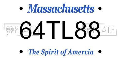 64TL88 Massachusetts License Plate