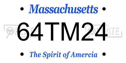 64TM24 Massachusetts License Plate
