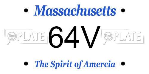 64V Massachusetts License Plate