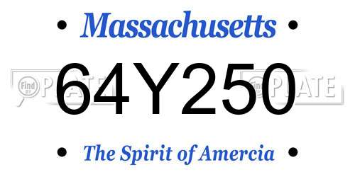 64Y250 Massachusetts License Plate