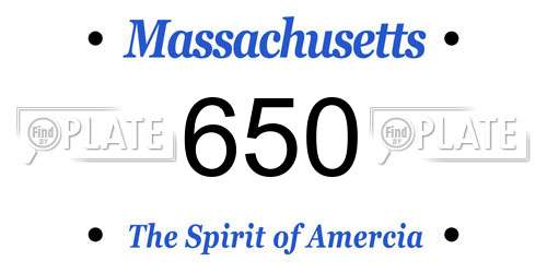 650 Massachusetts License Plate