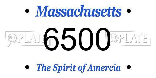 6500 Massachusetts License Plate