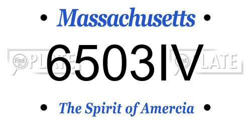 6503IV Massachusetts License Plate