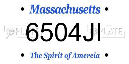 6504JI Massachusetts License Plate