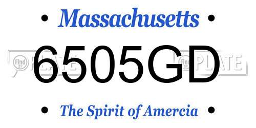 6505GD Massachusetts License Plate