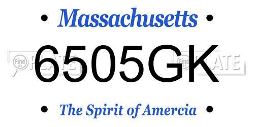 6505GK Massachusetts License Plate