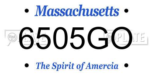 6505GO Massachusetts License Plate