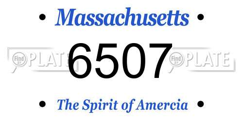 6507 Massachusetts License Plate
