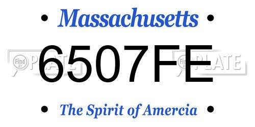 6507FE Massachusetts License Plate