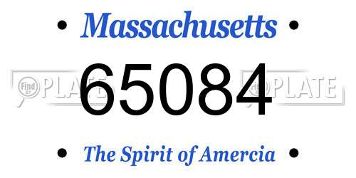 65084 Massachusetts License Plate