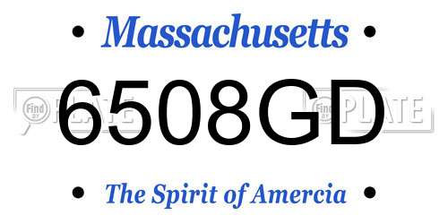 6508GD Massachusetts License Plate