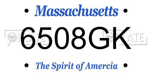 6508GK Massachusetts License Plate