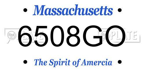 6508GO Massachusetts License Plate