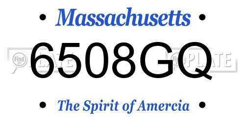 6508GQ Massachusetts License Plate