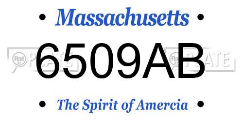 6509AB Massachusetts License Plate