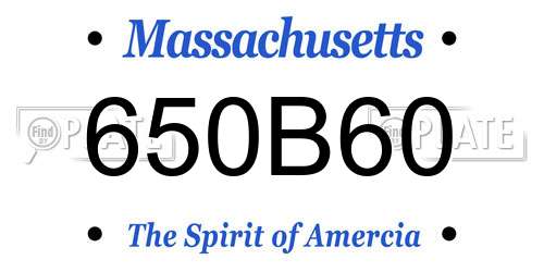 650B60 Massachusetts License Plate