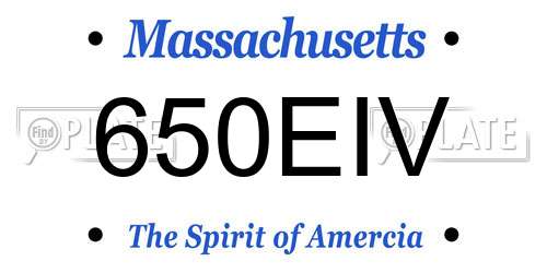 650EIV Massachusetts License Plate
