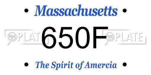 650F Massachusetts License Plate