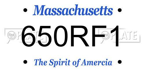 650RF1 Massachusetts License Plate