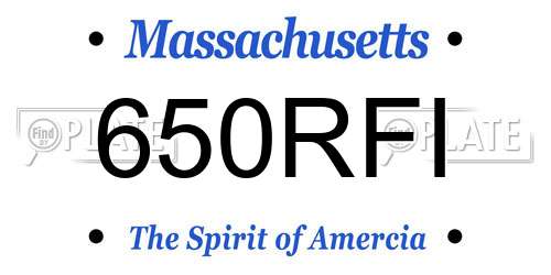 650RFI Massachusetts License Plate