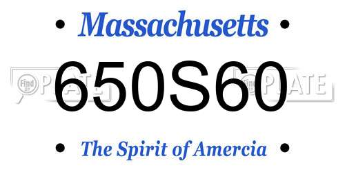 650S60 Massachusetts License Plate