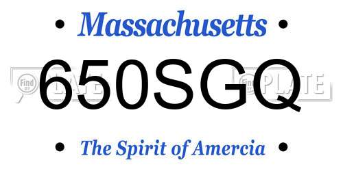 650SGQ Massachusetts License Plate
