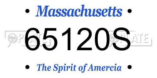65120S Massachusetts License Plate