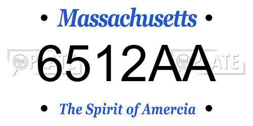 6512AA Massachusetts License Plate