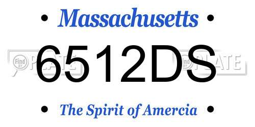 6512DS Massachusetts License Plate