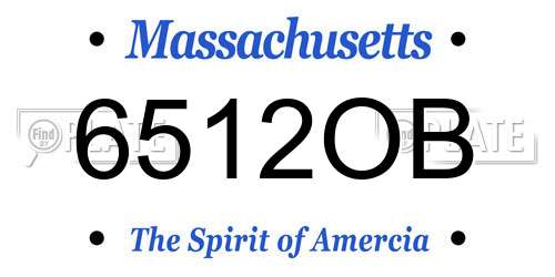 6512OB Massachusetts License Plate