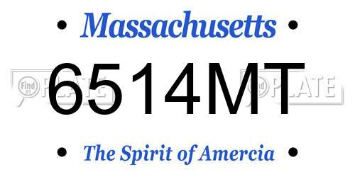 6514MT Massachusetts License Plate