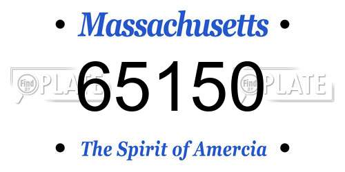 65150 Massachusetts License Plate