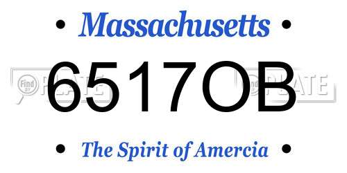 6517OB Massachusetts License Plate