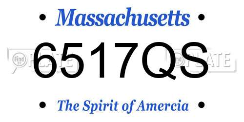 6517QS Massachusetts License Plate
