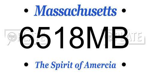 6518MB Massachusetts License Plate
