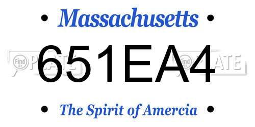 651EA4 Massachusetts License Plate