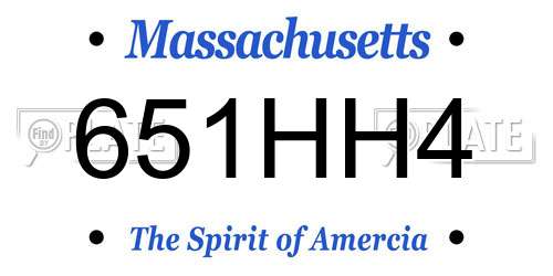 651HH4 Massachusetts License Plate
