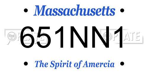 651NN1 Massachusetts License Plate