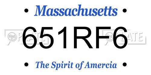 651RF6 Massachusetts License Plate