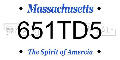 651TD5 Massachusetts License Plate