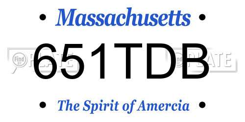651TDB Massachusetts License Plate