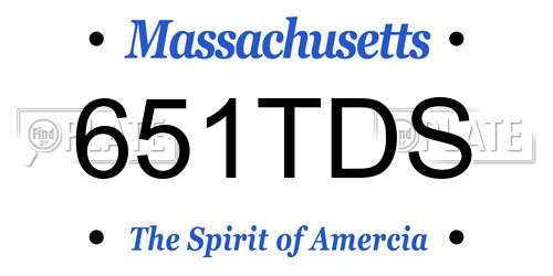 651TDS Massachusetts License Plate