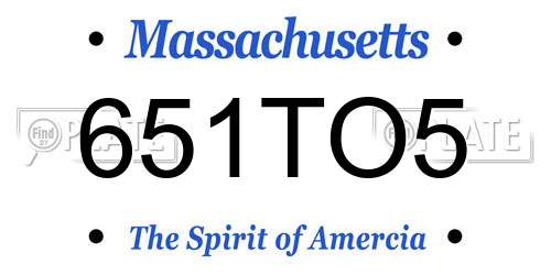 651TO5 Massachusetts License Plate