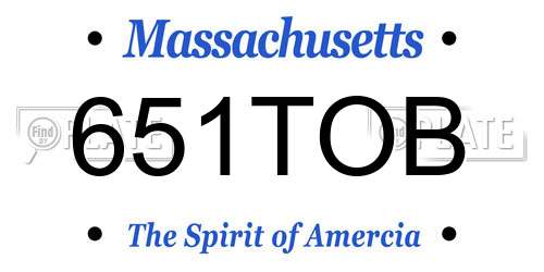 651TOB Massachusetts License Plate