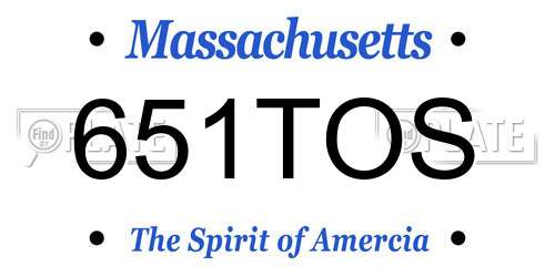 651TOS Massachusetts License Plate