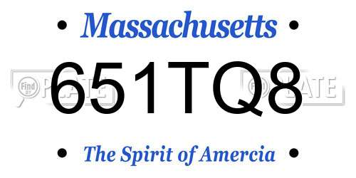 651TQ8 Massachusetts License Plate