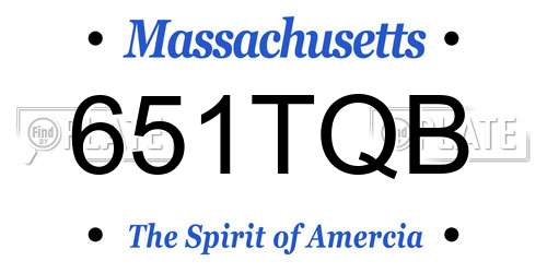 651TQB Massachusetts License Plate